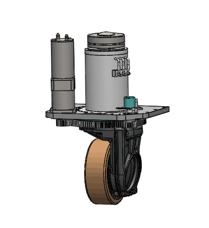 AGV驅(qū)動(dòng)總成，采用立式舵輪驅(qū)動(dòng)